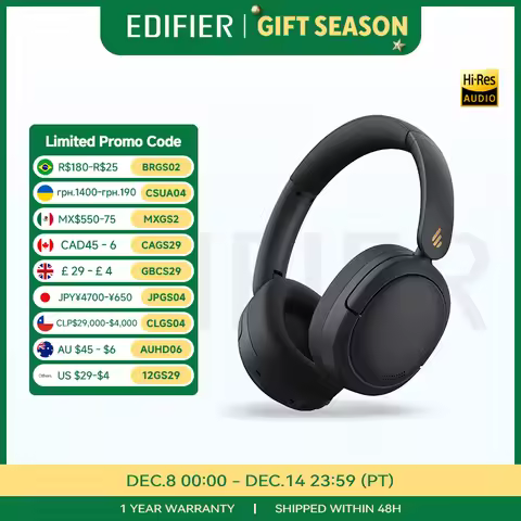Edifier W800BT Pro Wireless Headphones Bluetooth 5.4 Over-ear Headset -44dB Active Noise Cancelling 