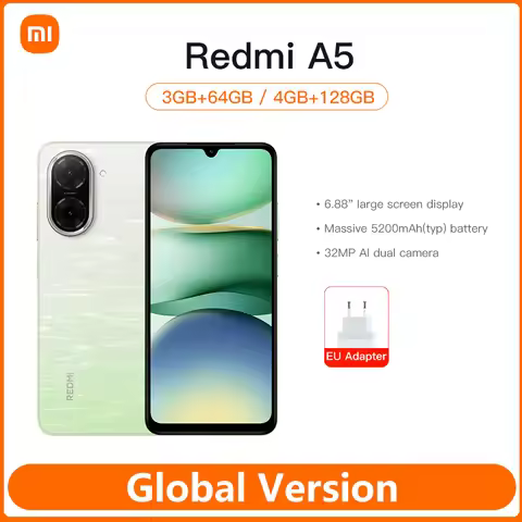 Global Version Xiaomi Redmi A5 No NFC 120Hz Display 32MP Camera Android 15 Cellphone 5200mAh Large B