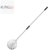 Stainless Steel 9 Inch Pizza Turning Peel and 56 Inch Alloy Handle Pizza Oven Shovel