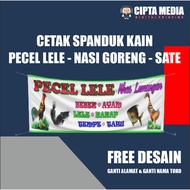 PRINTING CLOTH BANNER - FRIED RICE CLOTH BANNER - CATFISH PECEL - SATIN - CLOTH BANNER