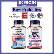 Wholesome Wellness Dr Formulated Raw Probiotic 100 Billion CFU for Men and Adults, Women l Prebiotic