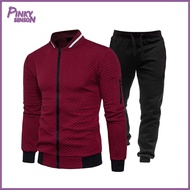 Yoewre Casual Outdoor Tracksuit Men Casual Fitness Suit Mens Breathable Sports Set Long Sleeve Jacke