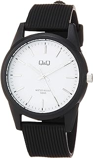 Citizen Q &amp; Q VS40-003 Men's Wristwatch, Analog, Waterproof, Urethane Strap, White, black/white, Quartz Watch, Water Resistant to 10 ATM, Simple