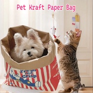 Cat Tunnel Kraft Paper Toy Small Dog Folding Tunnel Popcorn Dog Nest Cat Toy Kitten Toy Interactive