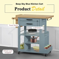 BEEP SKY BLUE KITCHEN CART/KITCHEN TROLLEY/Rolling Kitchen Cart/ Trolley Cart/ Storage Cart/ Trolley/ CARTKITCHEN ISLAND