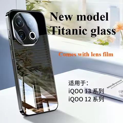 For vivo iqoo13 Case New Simple Ice Crystal Glass Back Cover For vivo iqoo 13 12 Pro Shockproof Bump