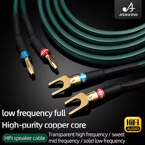 One piece ATAUDIO HiFi audio speaker cable high quality Pure copper speaker wire with banana plug Y 