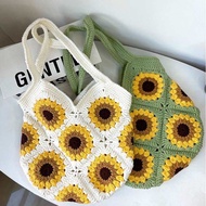 DIY gói nguyên liệu tự đan móc túi xách nữ vintage hoa hướng dương crochet xinh xắn handmade quà tặn