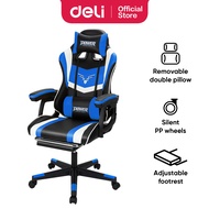 Deli Gaming Chair / Kursi Gaming Kualitas Premium Double Pillow Sandaran Kaki Teleskopik E4927