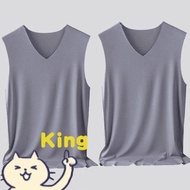 [KING] Ice Silk Men's Vest Cool Men's Vest Sleeveless Men's Vest Breathable Men's Vest Thin Men's Ve