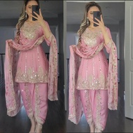 [Pre Order] Launching New Designer Party Wear Look Top Dhoti Salwar and Dupatta