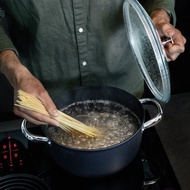 【Sambonet】Midnight Blue 銀離子不沾雙耳湯鍋24cm-星空藍