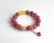 寶石系 天然礦石 保山南紅 蜜蠟 和田玉 925純銀 手鍊