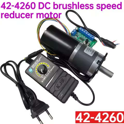 With US/EU power supply and controller, 42GP-4260 DC brushless geared motor, adjustable high torque