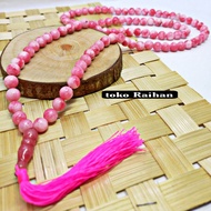 99 GRAINS PINK JADE ROSARY 8MM