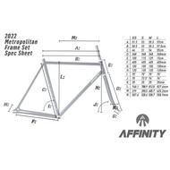 Affinity Metropolitan Frameset Frame Set Fixie Bike Fixed Gear Track Tracklocross Bike Bicycle