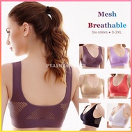 LS 8-colors Women  Sport Bra Breathable Hollow Out Padded Plus Size S-3XL push up S6