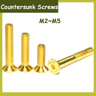 Countersunk Flat Head Socket Cap Screws Gold Titanium Plated Allen Bolt Hex Drive M2 M2.5 M3 M4 M5