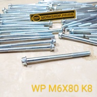 MESIN 10 ENGINE BLOCK BOLT KEY 8 M6X80MM 8CM 8 CM CVT CRANK COVER M6X80 MM MATIC BEBEK SPORT