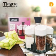 Magna Spice Rack Rotating Spice Jar Set Of 7 Pcs