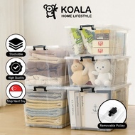 Koala Home Transparent Storage Box Organizer Stackable Container Waterproof With Wheels 15L/42L/47L/