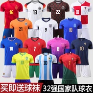 2024 World Cup Argentina France Germany Portugal National Team Jersey Football Uniform Set Customiza