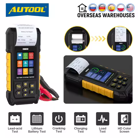AUTOOL BT960 Car Battery Tester Charge Test V/A Monitor 80V Leakage Current Recording Battery Leakag