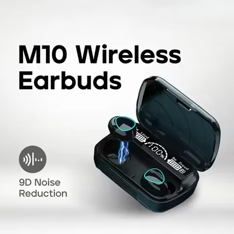 Original M10 Headphones Bluetooth Wireless Earpods Sports Stereo Noise Canceling Headphone Microphon