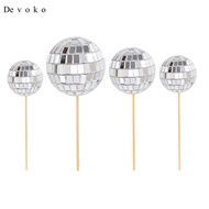 Devoko Disco Ball Cake Decorations Disco Ball Cake Topper Party Favors Glitter Mirror Disco Balls Ca