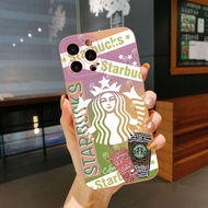 เคสป้องกันสำหรับ Samsung Galaxy A33 A53 A73 5G A32 A52S A72 A31 A51 A71 A11 A50 A03S Starbucks Coffe ฝาขอบสี่เหลี่ยมเคสป้องกันเต็มแผ่น