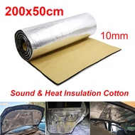 50x200CM 5/10mm Car Sound Heat Insulation Foam Cotton Noise Proof Reduction Mat Door Trunk Engine Firewall Aluminum Foil