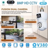 Cctv Dual Lens Dual Lens Camera v380 V380pro Camera Bulb 8 MP IP Smart Camera Outdoor Wifi