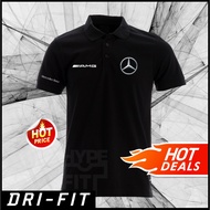 NEW Mercedes /////AMG AMG Logo Polo Quickdry Dry Fit Microfiber T-Shirt Short Sleeve SS