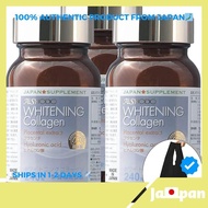 【Direct From Japan】 Whitening Collagen 240 capsules, set of 3 supplements containing placenta, hyaluronic acid, and royal jelly (with original eco-bag)