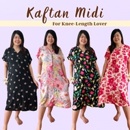 BEHAUL Kaftan Midi for Knee-Length Lover | Multipurpose Kaftan Lengan Pendek Baju Kelawar Dress Wani