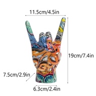 In stock Hand Gesture Statue Graffiti Hand Sculpture Rock and Roll Gesture Figurines for Home Decora