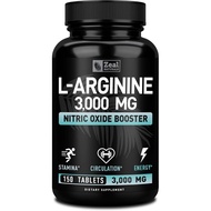 Zeal Naturals L Arginine 3000mg Capsules (150 Tablets | 1000mg) Maximum Dose L-Arginine Nitric Oxide