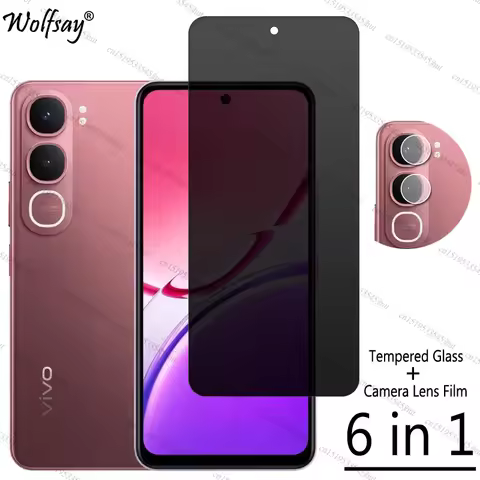Privacy Screen Protector For Vivo Y21d Anti-Spy Tempered Glass Vivo Y21d Camera Lens Film Glass For