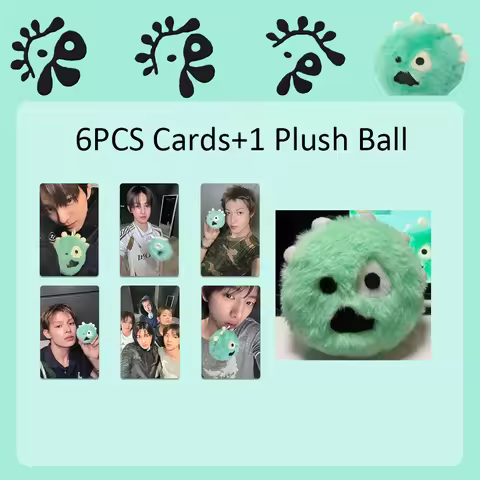 KPOP CORTIS Ball Ver. Sets Cartoon Plush Ball Pendant With 6Pcs COLOR OUTSIDE THE LINES Album Photoc