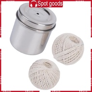 WIN Metal Twine Dispenser And 2 Rolls Cotton Rope Butcher Twine String For Cooking
