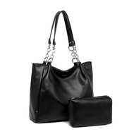 [Gaudi Bag] HUSEN 2in1 Women's College Tote Bag Luxury Branded Women's Office Work Tote Bag Black Le
