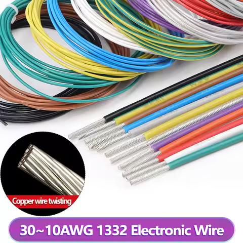5m UL1332 High Temperature Electric Wire FEP Insulated Tinned Copper Stranded Cable 30-10AWG Flexibl