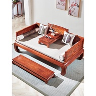 Mahogany Arhat Bed Three-Piece Set Ming Qing Antique Solid Wood Rosewood Arhat Bed Hedgehog Red Sand