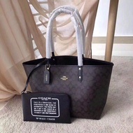 Coach lady tote bag 2 sizes convertible use tote bag with free clutch