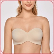 Braplux 40 Cup C B 44 42 38 36 34 White Skintone Nude Strapless Bra Tube Plus Size Bra For Woman Wit