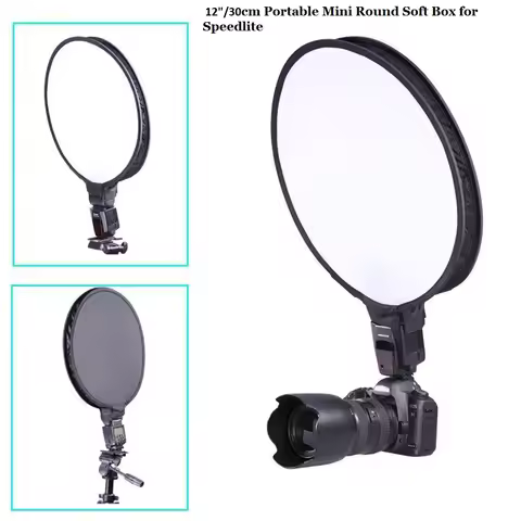 30cm/12" Portable Mini Round Studio Softbox Photography Flash Diffuser Softbox for Canon Nikon Sony 