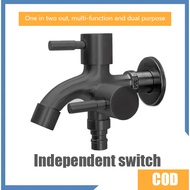 SUS304 Two Way stainless steel valve bibcock black Faucet Dual Function Tap Faucet for Bathroom Two 