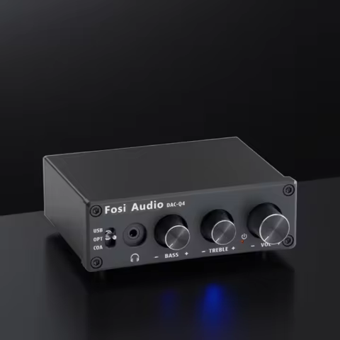 Fosi Audio Q4 Mini Stereo USB Gaming DAC & Headphone Amplifier Audio Converter Adapter for Home/Desk