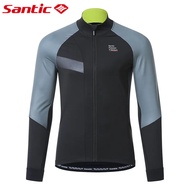Santic Cycling Coat For Men Winter Windproof Thermal Fleece Sports Long Sleeve Road Bike MTB Bicycle Jacket