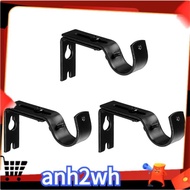 【A-NH】Adjustable Curtain Rod Wall Mount, Set Of 3, Steel Curtain Rod Mount, Suitable for Walls, Curtain Rod Mount